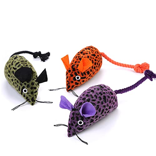 Anjetan Pequeño Pet Pet Pet Pet Pet Linea Linea Lineaje Adorable Cat Mouse Toy Toy Plute Leopard Primer Pulso Interactive Lindo Cable Cat Mastico Juguete Gatito Juguete De Dentición para Entrenar