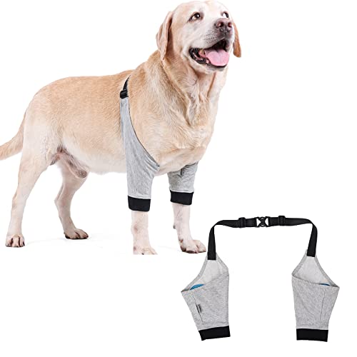 Anjing Apoyo para la pierna del perro, almohadillas protectoras para perros pequeños y gatos apoyan el higromo del codo, displasia del hombro, osteoartritis y dislocación del hombro (L)