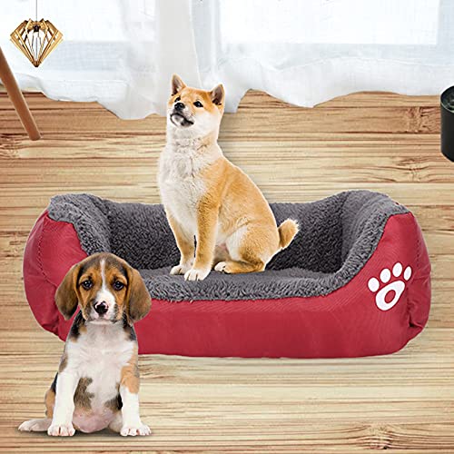 Anjing Camas para gatos de interior Cama de perro Almohada Cama de Mascota Sofá Estilo Acolchado Sofá Cama Perro Cama Lavable Negro 45×35cm