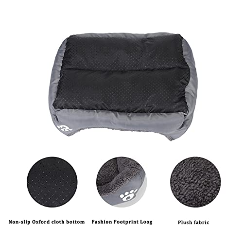 Anjing Camas para gatos de interior Cama de perro Almohada Cama de Mascota Sofá Estilo Acolchado Sofá Cama Perro Cama Lavable Negro 45×35cm