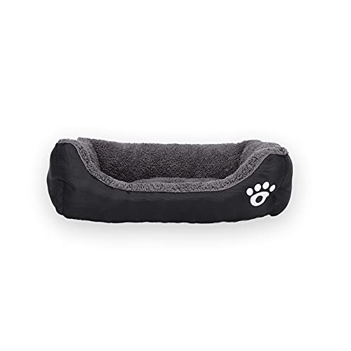Anjing Camas para gatos de interior Cama de perro Almohada Cama de Mascota Sofá Estilo Acolchado Sofá Cama Perro Cama Lavable Negro 45×35cm