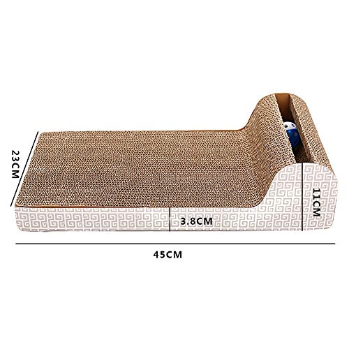 Anjing - Juego de 2 rascadores para Gatos de cartón Corrugado para raspar salón, Duradero, con Parte Inferior de Hierba gatera, Color Blanco