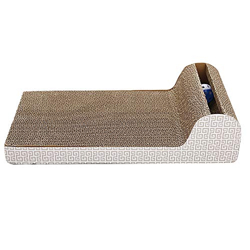 Anjing - Juego de 2 rascadores para Gatos de cartón Corrugado para raspar salón, Duradero, con Parte Inferior de Hierba gatera, Color Blanco