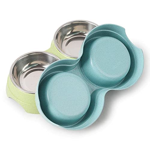Anlrion Cuenco para animales de compañía, perro, animales Feeder Bol, cuenco doble para comida doble para gatos y perros pequeños