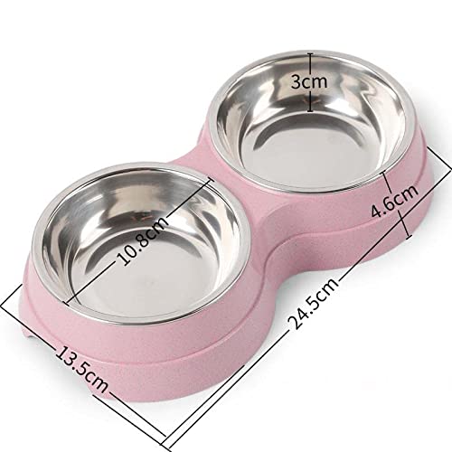 Anlrion Cuenco para animales de compañía, perro, animales Feeder Bol, cuenco doble para comida doble para gatos y perros pequeños