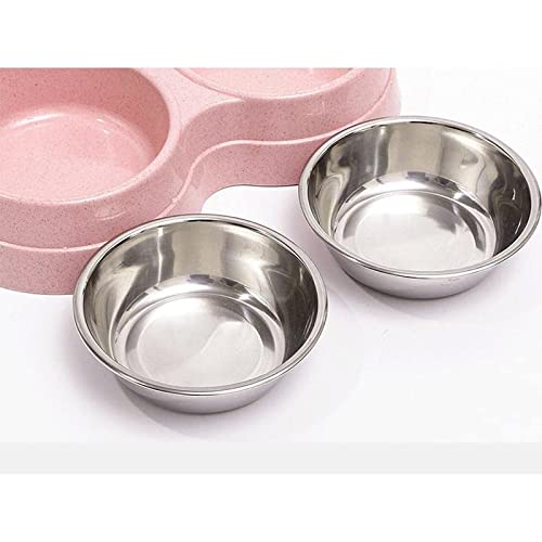Anlrion Cuenco para animales de compañía, perro, animales Feeder Bol, cuenco doble para comida doble para gatos y perros pequeños
