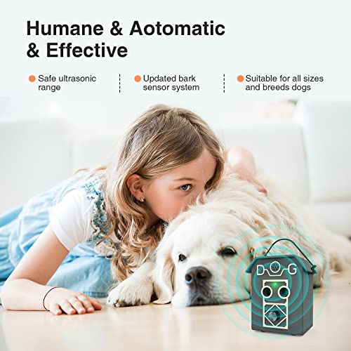 Antiladridos para Perros, 4 Ajustables Frecuencia Ultrasónicos Dispositivo Antiladridos, 50 Pies Impermeables Automática Dispositivos Antiladridos para Pequeños Grandes Perros Interiores Exteriores