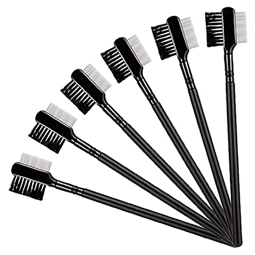 Apofly Peine de los Ojos del Perro Mascota Cepillo Tear eliminador de Manchas de Ojos Cepillo de la preparación Dos Caras con Mango Largo para Perro pequeño Gato Extracción Corteza moco Negro 6pcs