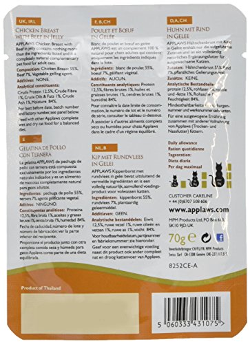 Applaws - Comida humeda para Gatos Gato Jelly Pouch Pollo y Ternera 70 gr