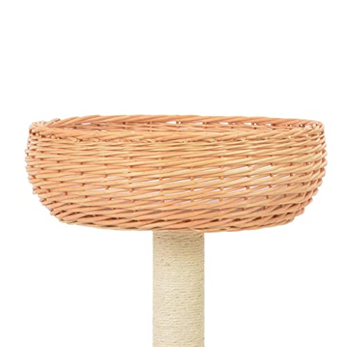 Árbol de gato, árbol de gato, árbol de gato con poste de rascado de sisal, madera de sauce natural, árbol de escalada para gatos, muebles para gatitos