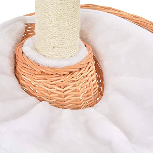 Árbol de gato, árbol de gato, árbol de gato con poste de rascado de sisal, madera de sauce natural, árbol de escalada para gatos, muebles para gatitos