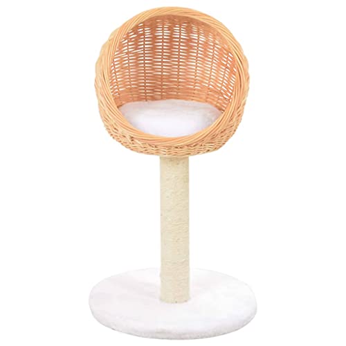 Árbol de gato, árbol de gato, árbol de gato con poste de rascado de sisal, madera de sauce natural, árbol de escalada para gatos, muebles para gatitos
