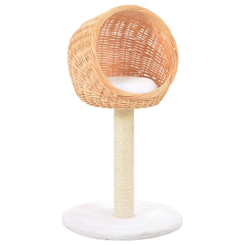 Árbol de gato, árbol de gato, árbol de gato con poste de rascado de sisal, madera de sauce natural, árbol de escalada para gatos, muebles para gatitos