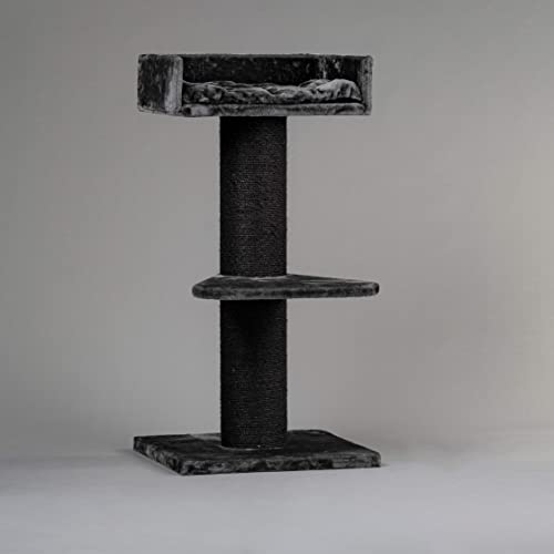 Árbol de Gato Maine Coon Lounge Blackline postes de sisal de 20 cm de diámetro. Rascador de Gato Arañar Poste Centro De Actividades para gatos grandes. Producción de calidad europea de RHRQuality