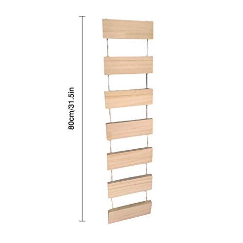 Árbol de madera para gatos montado en la pared con puente colgante y escalera, marco de escalada natural montado en la pared, marco de escalada de madera maciza para gatos,puente de pared gatos