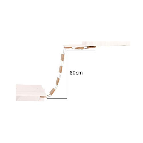 Árbol de madera para gatos montado en la pared con puente colgante y escalera, marco de escalada natural montado en la pared, marco de escalada de madera maciza para gatos,puente de pared gatos