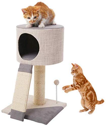 Árbol del Gato, Torre del Gato Condo del Gato Marco de Escalada del Gato Juguete del Gato Duplex Castillo del Gato Arena para Gatos Suministros para Mascotas Pelota de Felpa Accesorios de sisal Esta