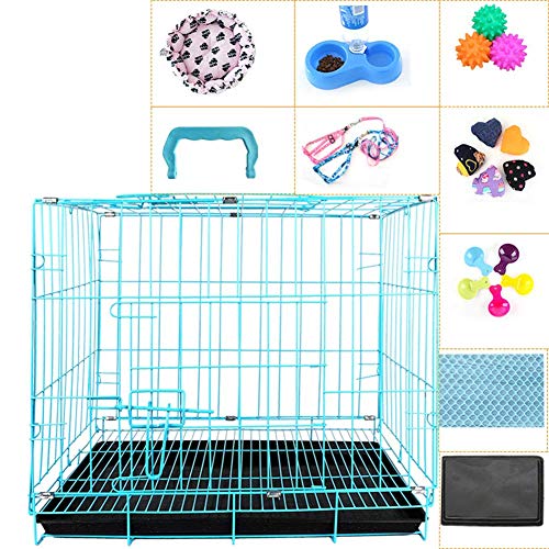 Arena para gatos perreras gato del perro de la jaula jaula Pequeño gato grande del perro con alambre gato WC de interior casero perro mediano jaula del animal doméstico Villa Premium,Azul,350
