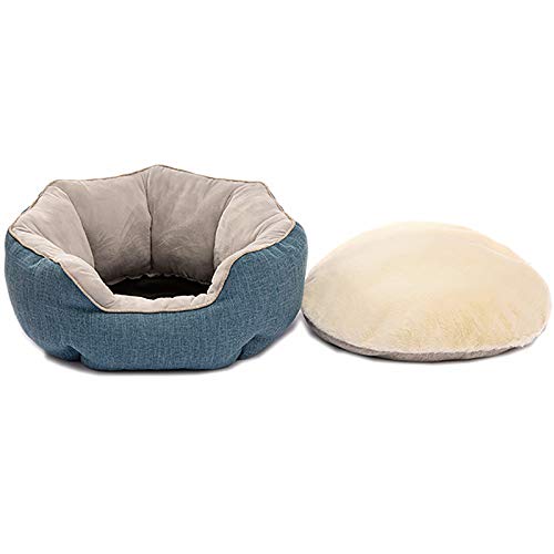 Arena Para Gatos,Cama Cálida Para Gatos De Invierno,Arena Para Mascotas Extraíble Y Lavable, Cama Suave Y Cómoda Para Gatos Ansiosos, Almohada Para Gatos, Antideslizante,Azul