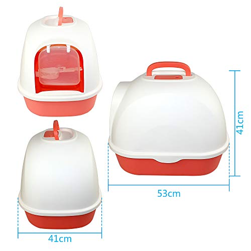 Arenero Cerrado Sanitario Gato arenero para Gatos arenero para Gatos arenero Gatos Grande 53*41*41cm Aleatorio (SOY20)