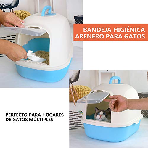 Arenero Cerrado Sanitario Gato arenero para Gatos arenero para Gatos arenero Gatos Grande 53*41*41cm Aleatorio (SOY20)