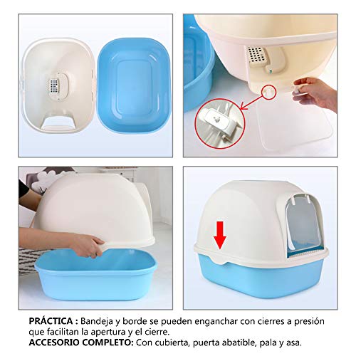 Arenero Cerrado Sanitario Gato arenero para Gatos arenero para Gatos arenero Gatos Grande 53*41*41cm Aleatorio (SOY20)