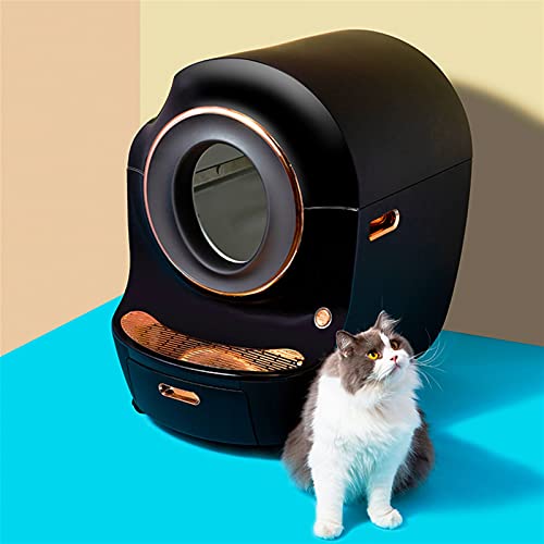 Arenero Gato Caja de arena elegante Caja eléctrica Aseo automático de gato Aseo grande Almacén esférico bajo de bajo ruido Caja de arena de gato 9L Capacidad de basura de gato, adecuado para gatos den