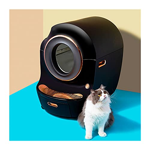 Arenero Gato Caja de arena elegante Caja eléctrica Aseo automático de gato Aseo grande Almacén esférico bajo de bajo ruido Caja de arena de gato 9L Capacidad de basura de gato, adecuado para gatos den