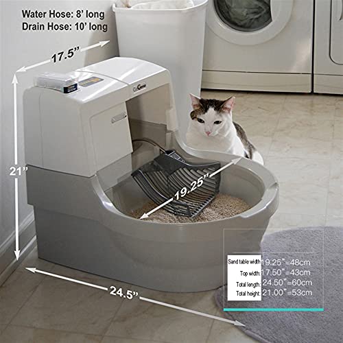 Arenero Gatos Auto-limpieza del gato Caja de arena segura / eliminación de olor / control de la aplicación Tres modos Automatic Cat Littler Box Aseo de gato de lujo para múltiples gatos Caja de Arena