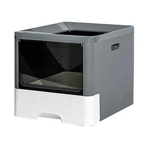 Arenero Gatos Detalle de engaño para mascotas asalto de asada de gato para gato ABS para el aseo de gato de plástico fácil limpio totalmente cerrado toile, caja de arena de gato de dos puertas Caja de