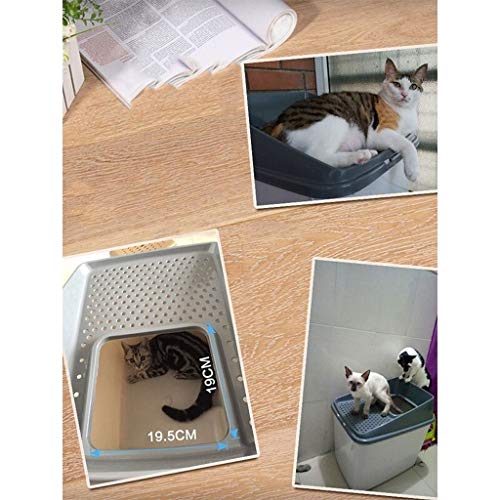 Arenero Gatos Tipo de entrada superior Lavabo de arena for gatos Inodoro for gatos pequeño anti-salpicaduras semicerrado (adecuado for menos de 20 kg) Caja de Arena ​para Gatos ( Color : Brown )
