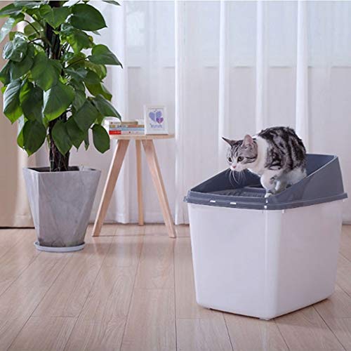 Arenero Gatos Tipo de entrada superior Lavabo de arena for gatos Inodoro for gatos pequeño anti-salpicaduras semicerrado (adecuado for menos de 20 kg) Caja de Arena ​para Gatos ( Color : Brown )