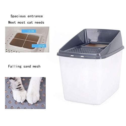Arenero Gatos Tipo de entrada superior Lavabo de arena for gatos Inodoro for gatos pequeño anti-salpicaduras semicerrado (adecuado for menos de 20 kg) Caja de Arena ​para Gatos ( Color : Brown )