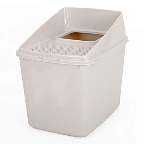 Arenero Gatos Tipo de entrada superior Lavabo de arena for gatos Inodoro for gatos pequeño anti-salpicaduras semicerrado (adecuado for menos de 20 kg) Caja de Arena ​para Gatos ( Color : Brown )