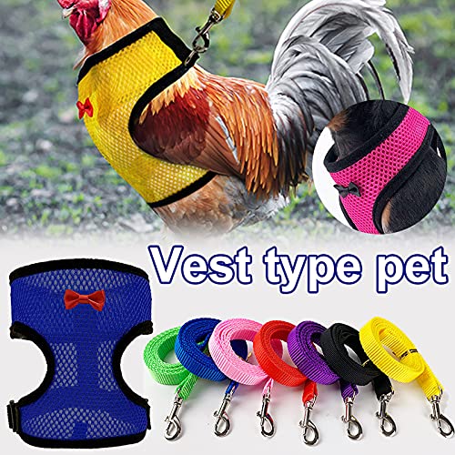 Arnés de gallina de pollo con correa ajustable de malla para mascotas chaleco correa para perro pato gato 5 tamaños