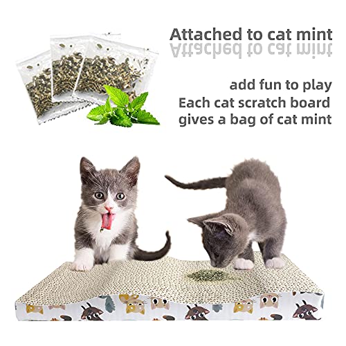 Arotelicht Rascador para Gatos con Hierba Gatera, Rascador para Gatos de Cartón, Ondulado, Tumbona para Gatos, Paquete de 3, 35cm*22.5cm*3.5cm
