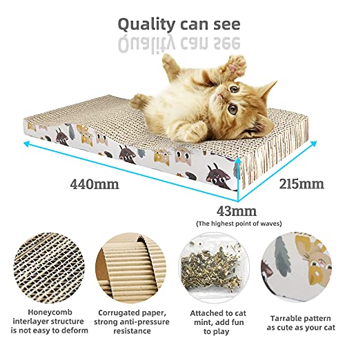 Arotelicht Rascador para Gatos con Hierba Gatera, Rascador para Gatos de Cartón, Ondulado, Tumbona para Gatos, Paquete de 3, 35cm*22.5cm*3.5cm