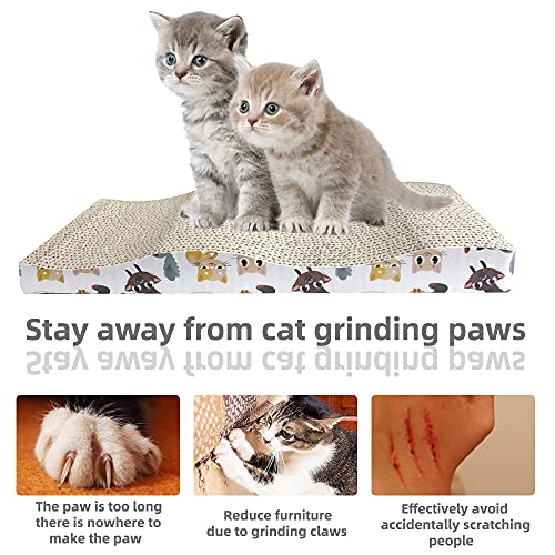 Arotelicht Rascador para Gatos con Hierba Gatera, Rascador para Gatos de Cartón, Ondulado, Tumbona para Gatos, Paquete de 3, 35cm*22.5cm*3.5cm