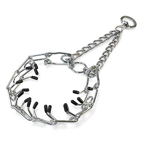 Arquivet Collar de castigo de metal y goma para perros con púas - Collar adiestramiento para perros - Collar metálico perros - Collar paseo perros - 55 cm/3,5 mm