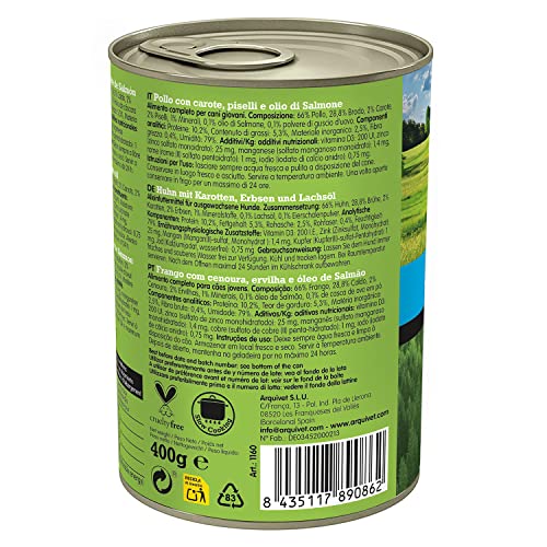 Arquivet Comida Húmeda para Perros Júnior, Pollo 460 g
