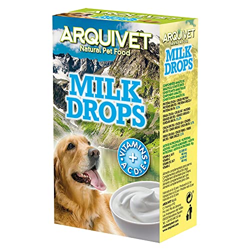 ARQUIVET Milk Drops para Perros 65 gr - Snacks, golosinas, chuches, premios, recompensas, chucherías caninas mimar a tu Perro - Útil Durante el Entrenamiento
