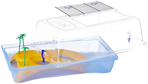 Arquivet Tortuguera Kleo - Acuaterrario Isla con Palmeras para Tortugas - Tortuguero de plástico - Tortuguero para casa y jardín - Tortugas Adultas y crías - 57 x 33 x 25 cm