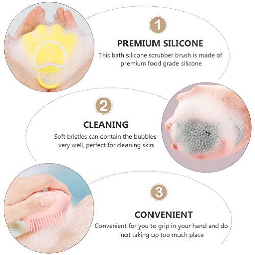 Artibetter 3 Piezas Cepillo de Baño de Silicona para Bebés Esponja Exfoliante para Masaje Corporal Esponja Esponja para Niños Sensibles