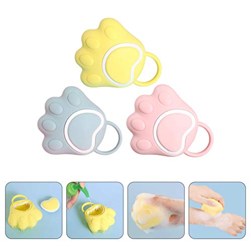 Artibetter 3 Piezas Cepillo de Baño de Silicona para Bebés Esponja Exfoliante para Masaje Corporal Esponja Esponja para Niños Sensibles
