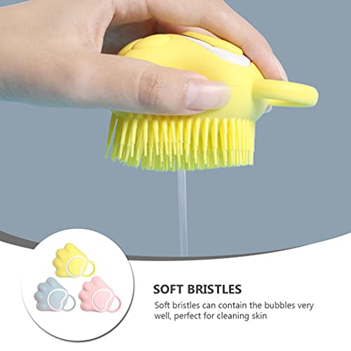 Artibetter 3 Piezas Cepillo de Baño de Silicona para Bebés Esponja Exfoliante para Masaje Corporal Esponja Esponja para Niños Sensibles