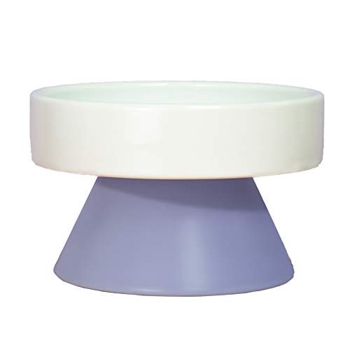 ARTMINZO Cuencos para Gatos, Protector de Cuello Elevado, Boca Ancha, Cuenco Redondo para Comida de Mascotas, Cuenco de protección de Columna Vertebral de cerámica