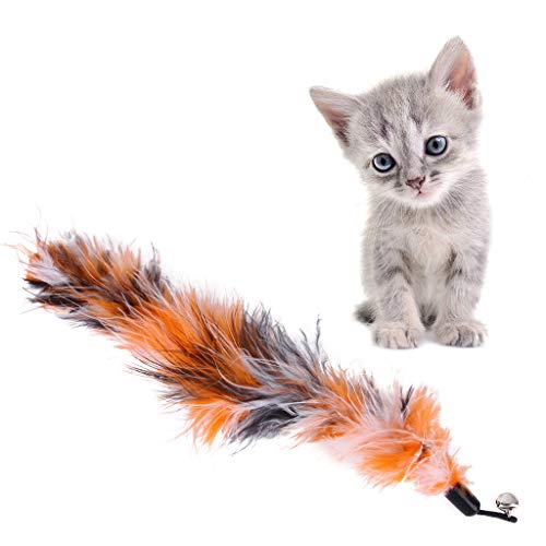 ARTMINZO Juguetes para Gatos, 14 Piezas, Juego de Juguetes de Plumas de Gato de Repuesto, Juguete Interactivo para Gatitos, Varita, Juguetes de Bola