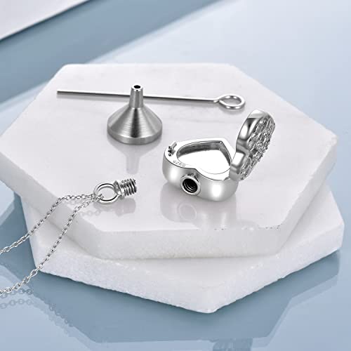 Ashes Jewellery para perro, gato, plata de ley S925, collar de urna de pata de mascota, para cenizas, corazón, foto, medallón, para mujeres, regalo conmemorativo de perro para niñas