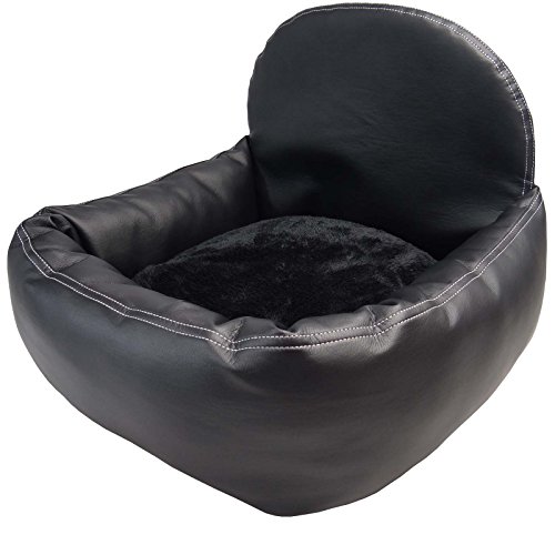 Asiento de coche de aspecto de piel para perro, gato o mascota, incluye correa flexible recomendada para Ford Mondeo V Hatchback