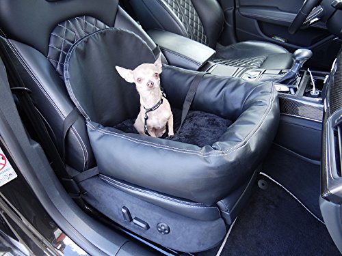 Asiento de coche de aspecto de piel para perro, gato o mascota, incluye correa flexible recomendada para Ford Mondeo V Hatchback